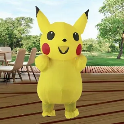 Inflatable Costume Pikachu Mascot Outfit For Halloween Cosplay Party Adult/Teen • $32.99