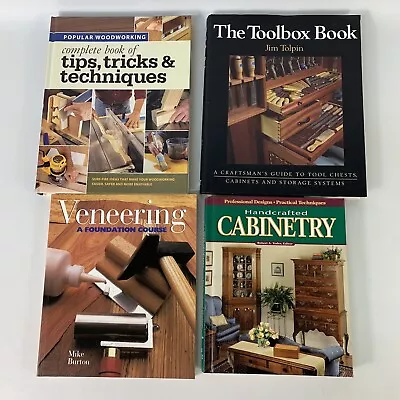 Lot Of 4 Hardcover Woodworking Furniture Wood Cabinetry Veneer Toolbox Books • $14