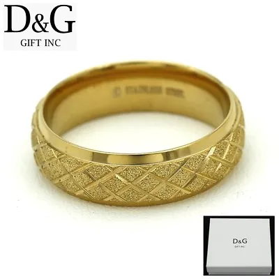 DG Men's Stainless Steel Design Gold Plated Band Ring 89 101112.13*Box • $13.99