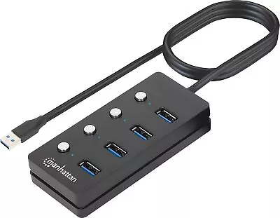 4 Port USB 3.0 & 3.2 Gen 1 Splitter Hub –with Long 5ft Cable 5 Gbps Data Tra... • $23.88