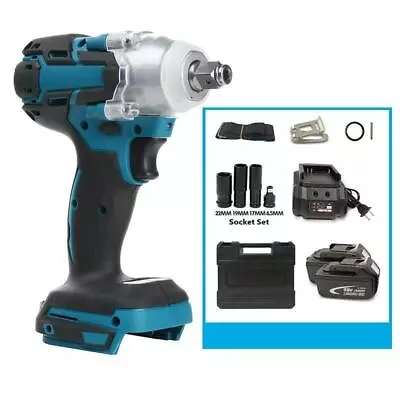 18V 1/2  Brushless Impact Wrench Driver Cordless+Li-Ion Battery 520NM For Makita • £48.99