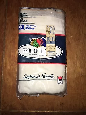 Fruit Of The Loom NOS Mens Vintage Briefs White Cotton Large K-Mart • $25