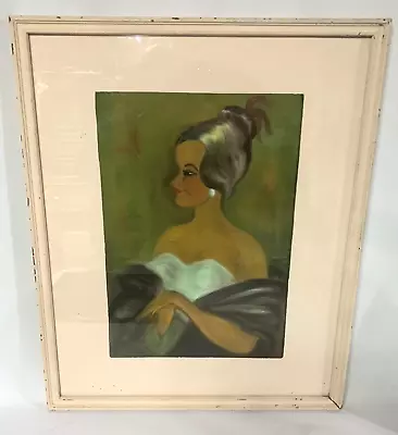 Old Antique Vintage 1930's-40's Oil Painting Portrait Impressionist Art Woman • $265