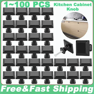 1-100 X Matte Black Kitchen Cabinet Knobs Hardware Drawer Cupboard Handle Pulls • $11.50