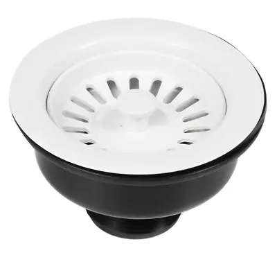 Kitchen Sink Basket Strainer Waste Drain Coloured White For 90mm Hole • £8.75