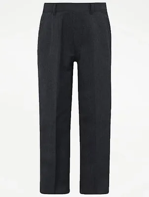 Boys Charcoal/dark Grey School Trousers Regular Fit Uniform Pant Size 2-17 Years • £6.60