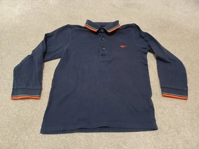 Blue Zoo Boys Navy Blue Long Sleeve Polo Shirt Age 5-6 Years Top With Collar • £1.25