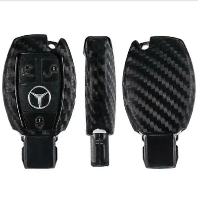 Fit Mercedes Benz C E S G Carbon Fiber Remote Smart Key Fob Silicone Case Cover • $7.98