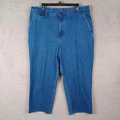 Towncraft Pants Mens 40x30 Blue Denim Trouser Straight Elastic Waist Cotton • $12.59