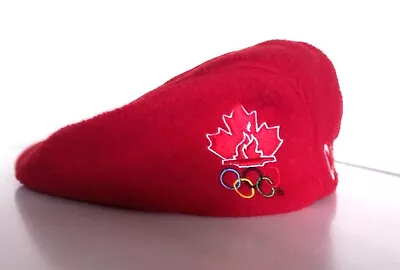  Vintage 1998 Nagano Olympics Team Canada Hat Flat Cap Newsboy Cabbie Sz XL • £37.64