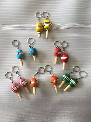 Hand Made Balero Keychain Wholesale Set  Dozen   Wooden Keychains crafts Gift • $19.99