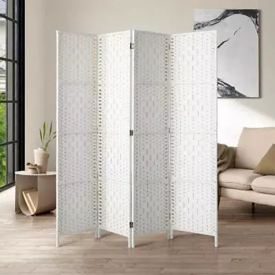 4 Panel Room Divider Privacy Screen White • $77.38