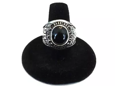 Vintage Designer 1989 East Richland H. School Black Stone Siladium Class Ring 10 • $129.85