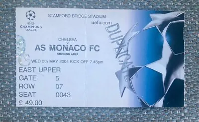 Chelsea V AS Monaco Football Ticket UEFA Champions League Semi Final 5 May 2004 • £2.79