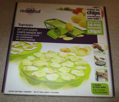 MASTRAD Microwave Potato Chips MAKER Kit COMPLETE Set SLICER 2 MATS & RECIPES • $7.99
