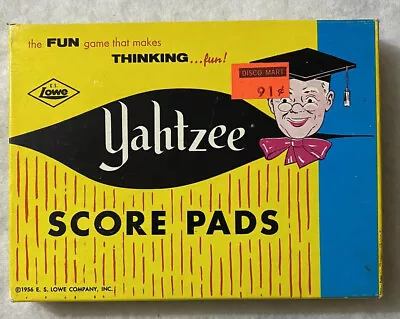 YAHTZEE Score Pads In Original Box E.S. LOWE Co. 1956/1972 + 79 Tpl Yahtzee Pads • $10