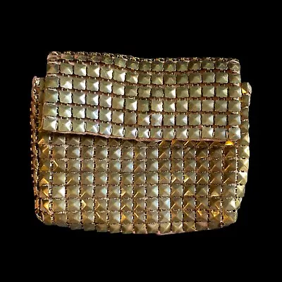 Vintage Gold-tone Mesh Coin Bag Purse Wallet Rau Klikit Snap Closure • $12.99