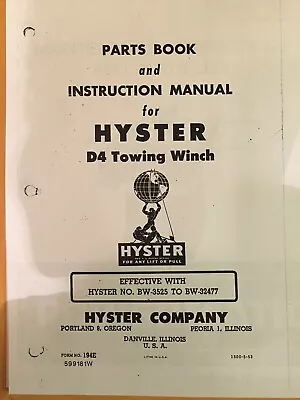 Hyster Caterpillar D4 Towing Winch • $22