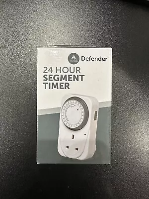 Defender Mini 24 Hour Segment Timer No Blocking Other Sockets Compact Design • £10