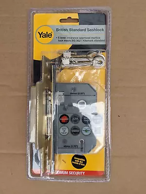 Yale 5 Lever Insurance Approved 64mm Mortice Lock Brass Finish • £19.95