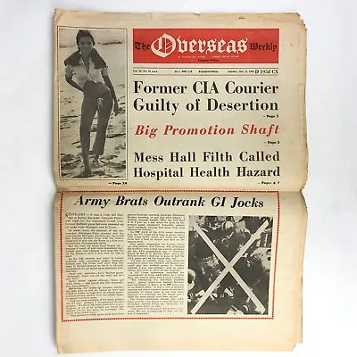 $247.95 • Buy The Overseas Weekly 1968 US Military Newspaper CIA ARMY Jocelyn Lane Photos