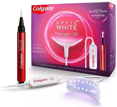 Colgate Optic White Flexlight LED Home Whitening Kit Indigo Device USB NEW • $29.99