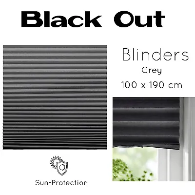 Self Adhesive Pleated Blackout Blinder Window Curtain Shades Easy Fit Blind • £12.99