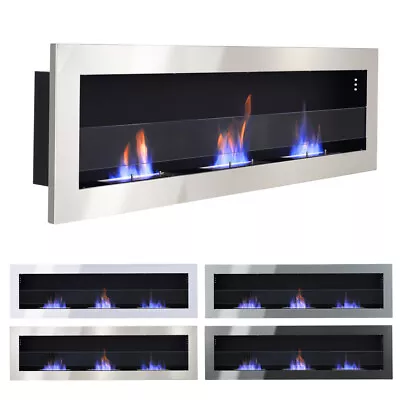 Bio Ethanol Fireplace 2 Burners Biofire Fire Wall Mounted Insert Heater Stove • £129.95