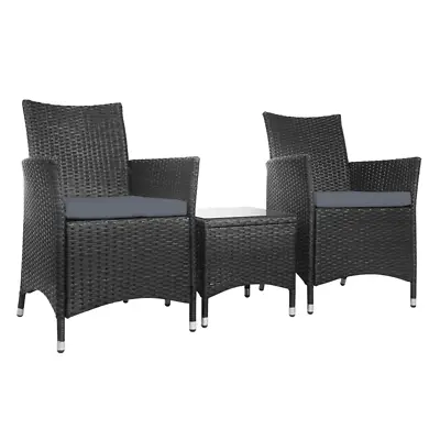 $211.08 • Buy Gardeon Patio Furniture 3 Piece Outdoor Setting Bistro Set Chair Table Wicker