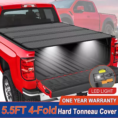 5.5FT Hard Tonneau Cover 4-Fold For 2015-2024 Ford F150 F-150 Truck Bed W/ Lamp • $372.79