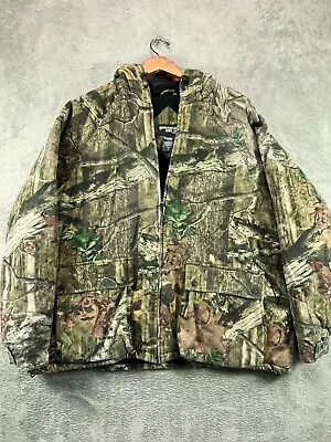 Mossy Oak Break Up Infinity Camo Jackets Hooded Insulated Mens 2XL 50 Green • $59.88