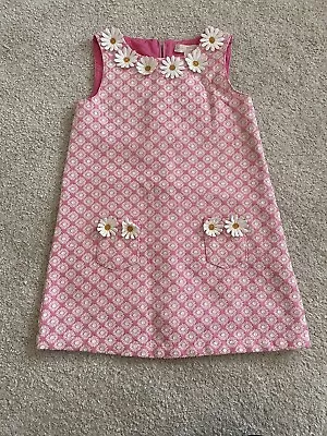 Mini Boden Pink Daisy Pinafore Style Dress Girls 3-4 Years • £6