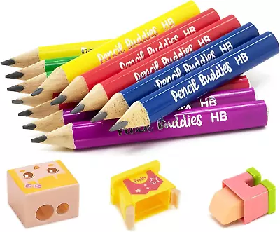 Short Jumbo Pencils For Kids Preschoolers Kindergarten Toddlers & Beginners  • £12.54