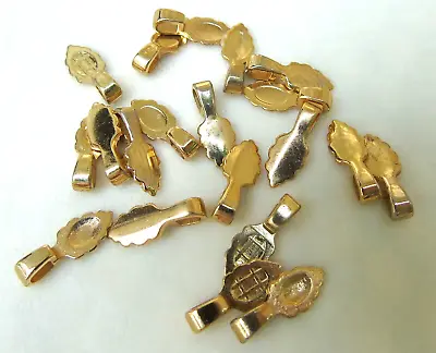Aanraku Gold Plated Small Leaf Pendant Bails 20pcs • $15.99