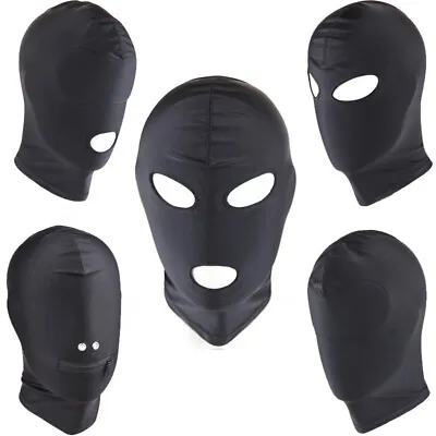 £5.64 • Buy Fashion Soft Full Face Spandex Padded Mask Open Mouth Hood Head Mask UK Black