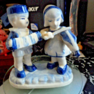 £6.50 • Buy Pair Of Boy & Girl Dutch Figures. Musicians. Some Age Very Good 13 Cm Tall.