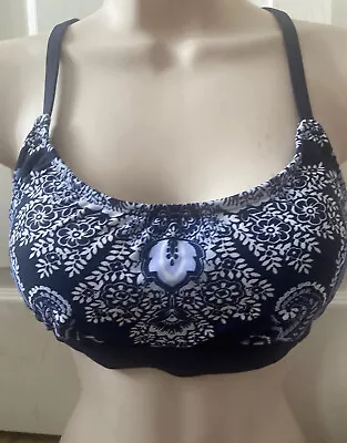 Kona Sol Women's Floral Bralette Cross-Back Bikini Top MB2 Blue XS • $2.25