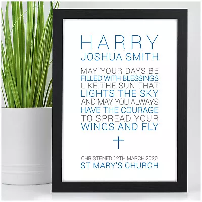 £4.95 • Buy Personalised Baby Boy Christening Baptism Gift - Christening Day Poem Present