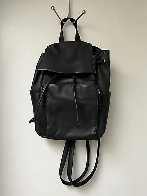 St. John’s Bay Backpack Soft Leather Vintage 90’s Shoulder Bag Black • $28.95