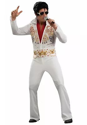 Adult Elvis Presley Singer Musician  1950s White Jumpsuit Costume SIZE S (Used) • $47.99