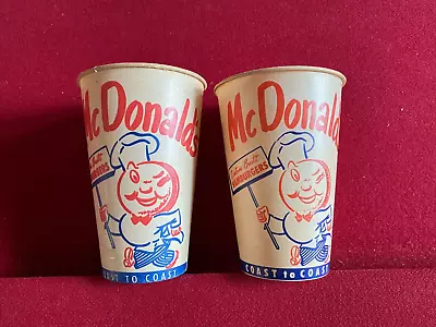 1950's McDonald's  Un-Used  SPEEDEE Logo (2) Paper Cups (Scarce / Vintage) • $99