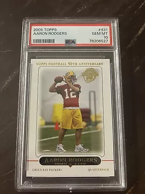 2005 Topps #431 Aaron Rodgers Packers RC Rookie PSA 10 GEM MINT • $300