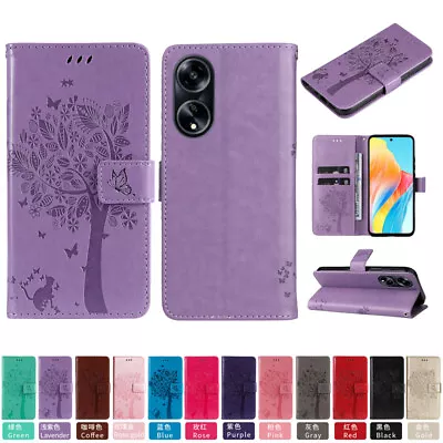 Tree Wallet Leather Flip Case Cover For OPPO A79 A38 A58 A98 A17 A78 A57 A77 A96 • $13.08