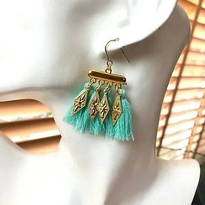 Buy3Get1Free Various Colours Tassel Gold Plate Statement Chandelier Earrings • £3.99