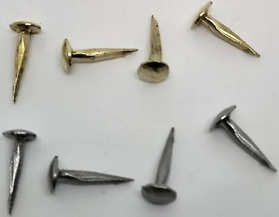 Brass & Steel Trunk Nails 1/2  Long - (1/4 LB Bag) Chest Steamer Antique Vintage • $19