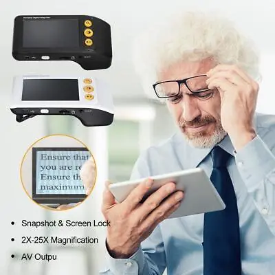 £61.28 • Buy Portable 3.5  Electronic Digital 2-25X Magnifier Foldable Reading AV Oxpa S5Q9