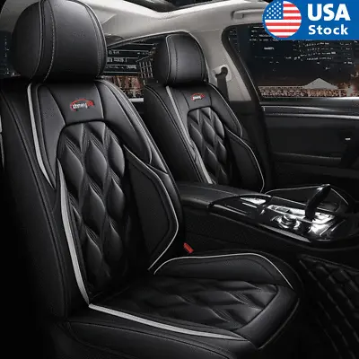 $90.22 • Buy Full Set PU Leather 5-Seats Car Seat Covers Auto Front & Rear Cushions Protector
