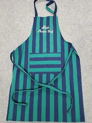 Noah Master Chef BBQ Party Gift Blue And Green Striped Apron • $5