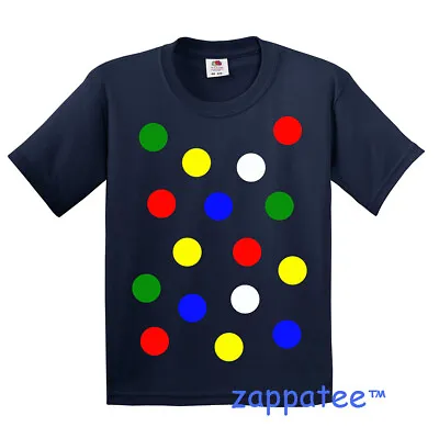 Children 's Spotty Dotty T Shirt In Navy Blue. Kids Tee With Coloured Spots? • £7.90