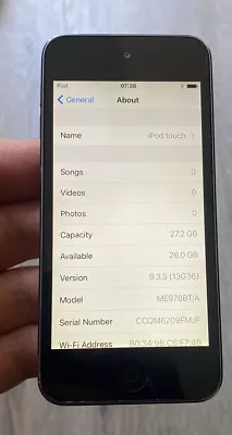 £39.99 • Buy Apple Ipod Touch 5th Generation 32gb - Space Grey - Very Small Crack On Screen